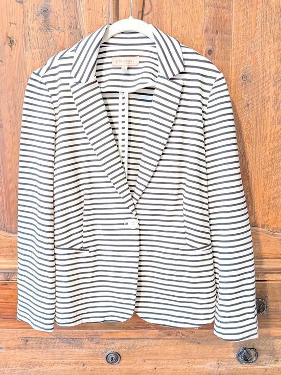 Philosophy Jackets & Blazers - Philosophy Black & White Striped Blazer
